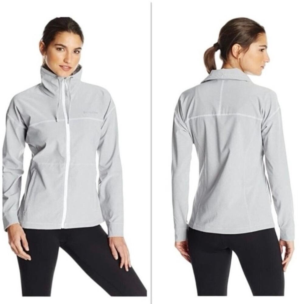 Columbia Womens Sz XS Angel Basin Softshell Jacket White Heather Light Gray